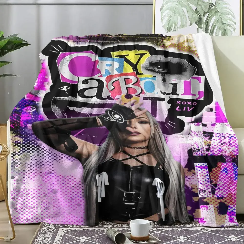 Wrestler L-Liv Morgan Throw Soft Flannel Throw Summer Blanket Lightweight Cozy Nap Blanket for Sofa Bed Travel