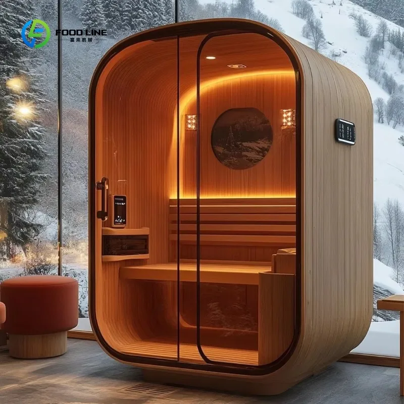 Black Panoramic Outdoor Sauna Bluetooth Solar Insulated 120V for Commercial Use Custom