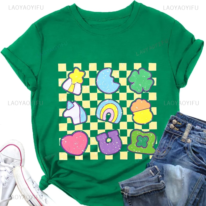 St Patricks Day Teacher Shirt for Women Teaching Lucky Charms T-Shirt Casual Lucky Irish Green Tee Tops Goth Women Clothing