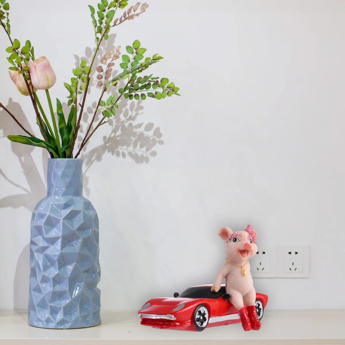 

Sports Car Pig Ornament Resin Creative Funny Home Decoration Craft Funny Resin Sports Car Pig Ornament Decorative