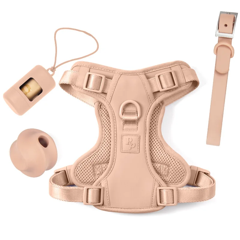 

Macaron color dog leash five-piece set medium and large dog pet chest strap set