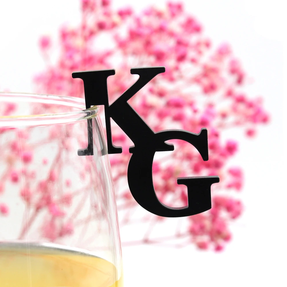 

Personalized Drink Topper, Custom Initials, Wedding Drink Tags, Champagne Cocktail Charms, Toasting Tags, 50 Pcs, 100Pcs