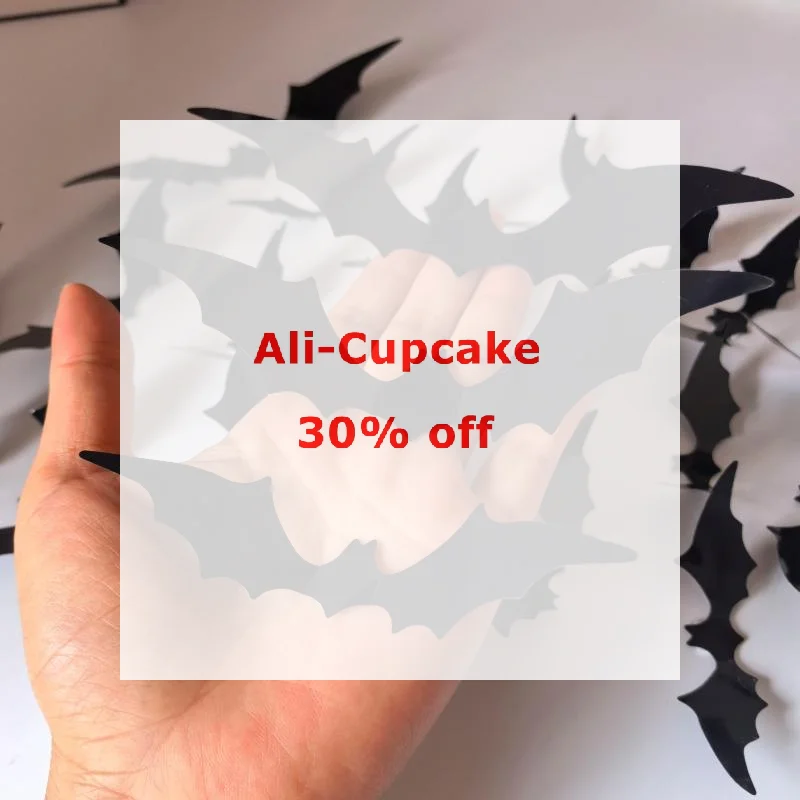 72 Pcs Halloween Decoration Bat LED Light Wall Stickers Decoration Furniture Windows Yard Logo Outdoor Lawn Ghost Party Decor