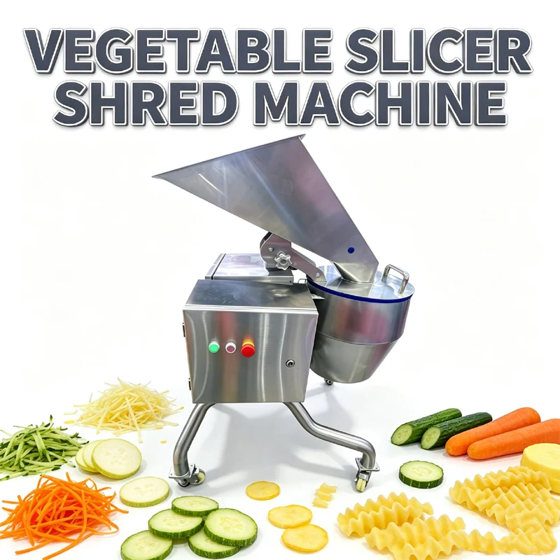 Commercial Vegetable Cutter Machine Electric Stainless Steel Cutter Custom Dimension For Lemon Eggplant Potato Processing