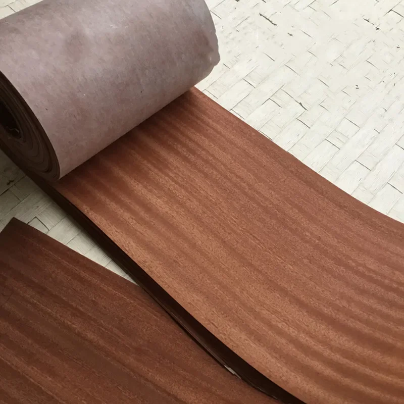 20*250cm Natural Quarter Cut Sapele Veneer Sheets for DIY, Guitar, Stereo Speakers, Cabinets, WoodCrafts, Red Wood Veneer Roll