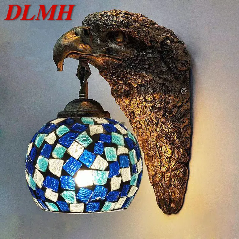 

DLMH Contemporary Eagle Wall Lamp Personalized And Creative Living Room Bedroom Hallway Bar Decoration Light