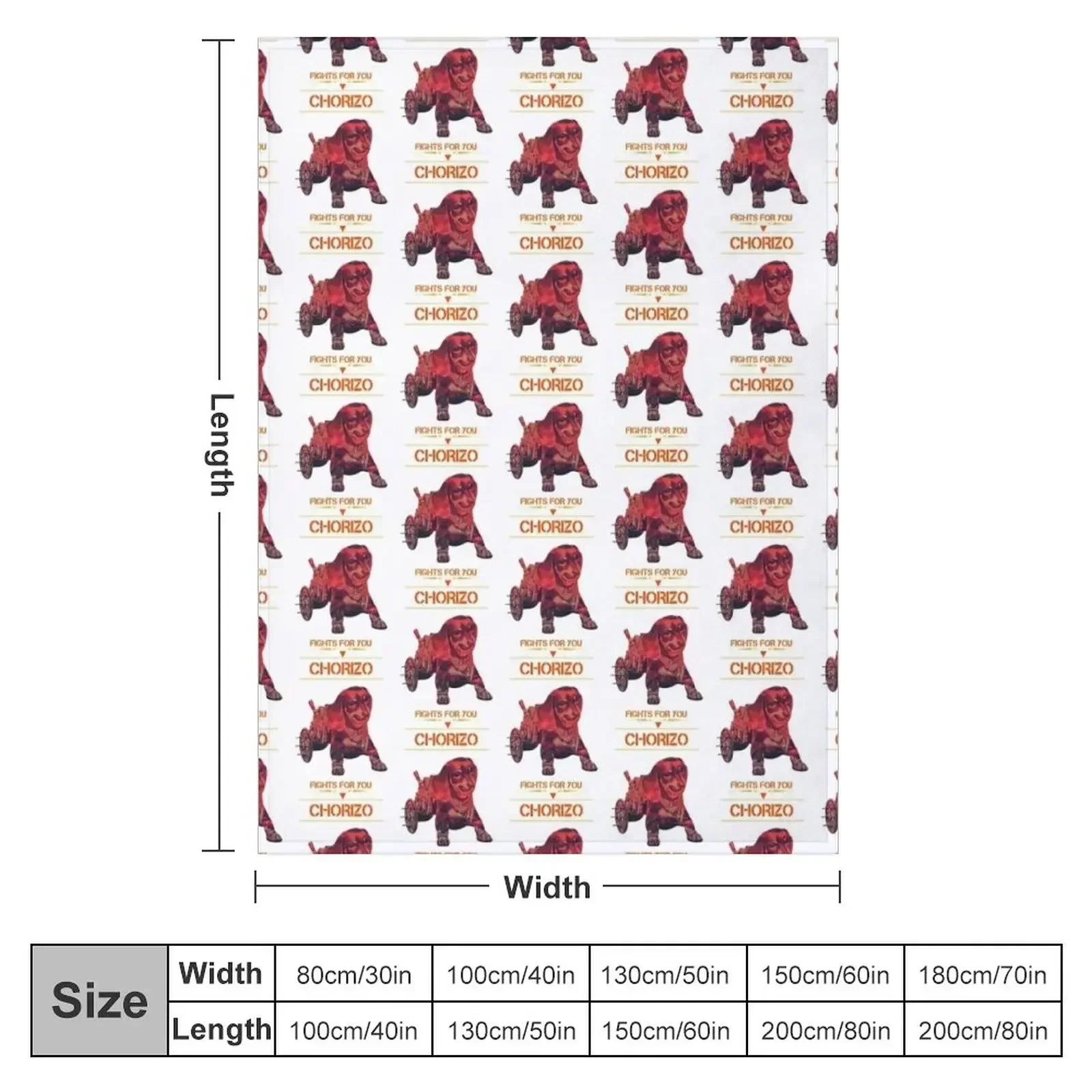 Chorizo Fights For You Red Edition Throw Blanket couch cozy soft plush fuzzy picnic outdoor blanket