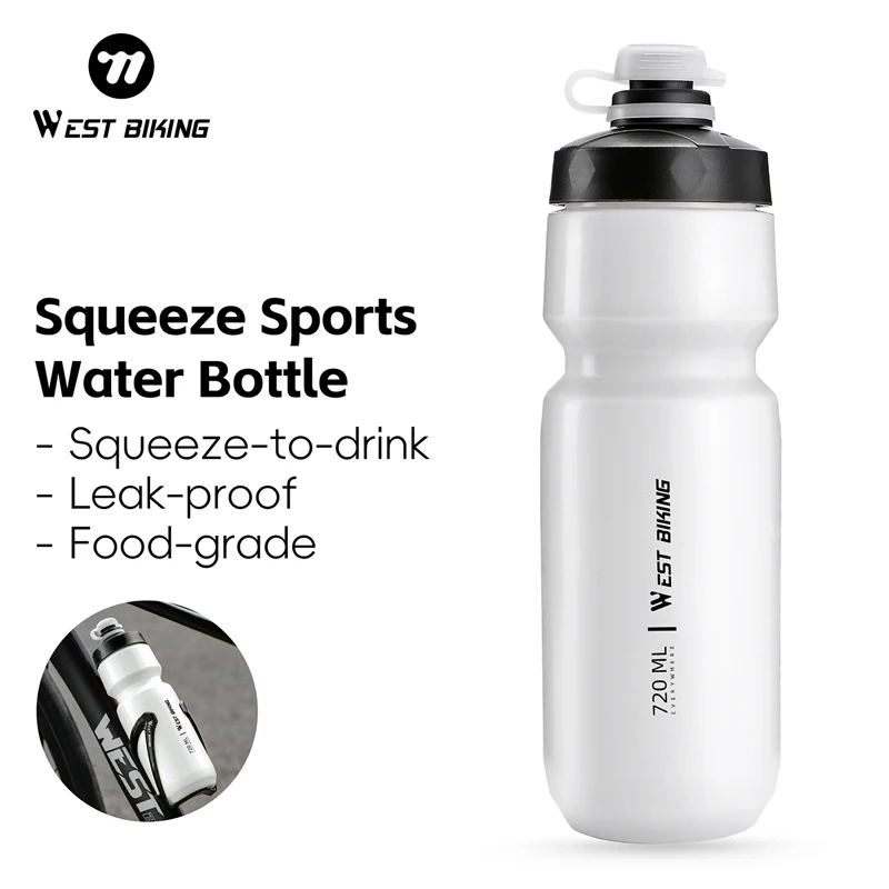 

WEST BIKING Cycling Water Kettle 550ml/720ml Food-Grade Motorcycle Water Cup Portable Bicycle Squeeze Bottle Accessories