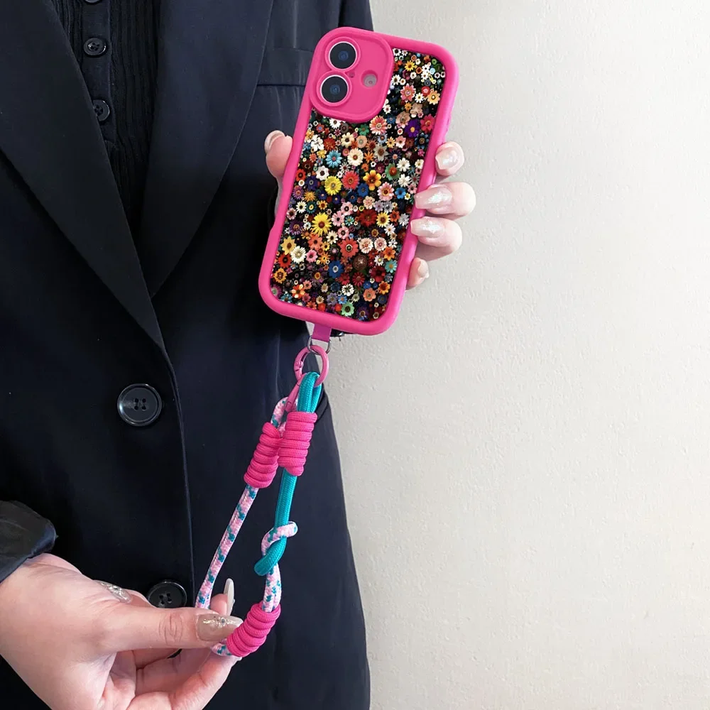 Ypm5 Telefoon Case Voor Xiaomi 14T 13T 12T 11T Pro 15 14 13 12 11 Lite Ultra bloem Pols Ketting Crossbody Lanyard Ketting Strap Cover