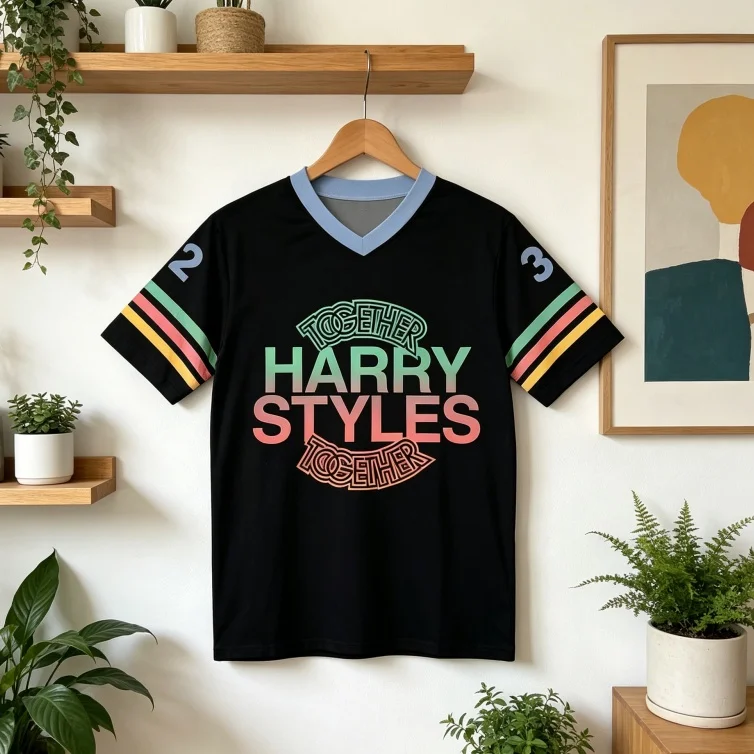 HarryStyles Together, Together Tour 2026 Jersey Short Sleeve V-neck T-shirt Casual Summer Design TShirts Family kids tees