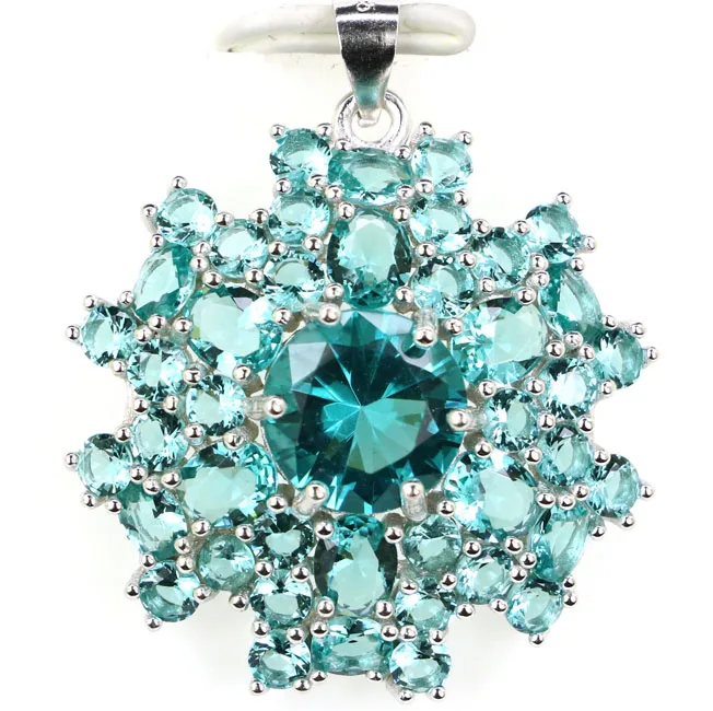 Real 925 Solid Sterling Silver Pendant 34x29mm Jazaz 5.7g Garnet Aquamarine Citrine Tanzanite Smokey Topaz Dating