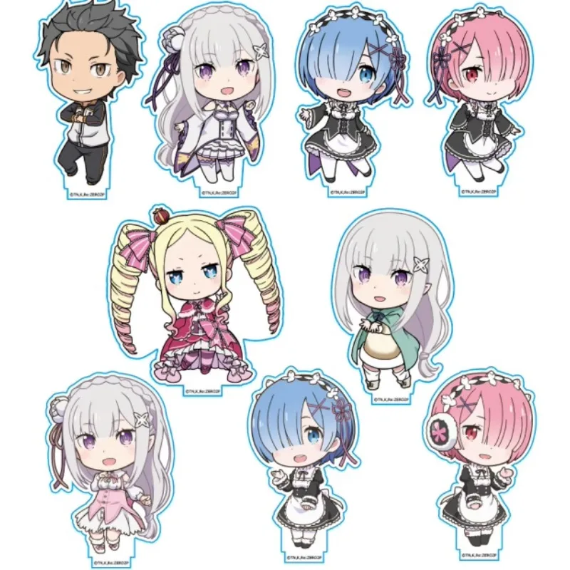 Game Beatrice Echidna Frederica Rem Emiria Emilia Acrylic Stand Doll Anime Mini Figure Model Plate Cosplay Toy for Gift