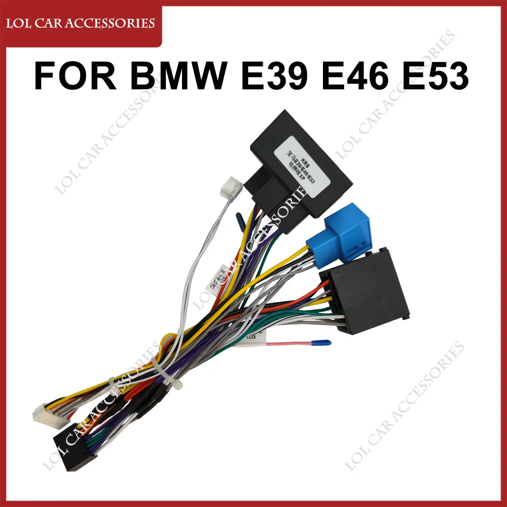 Untuk BMW E39 E46 E53 kabel daya Android Radio mobil GPS MP5 Player bingkai Panel tali pengaman