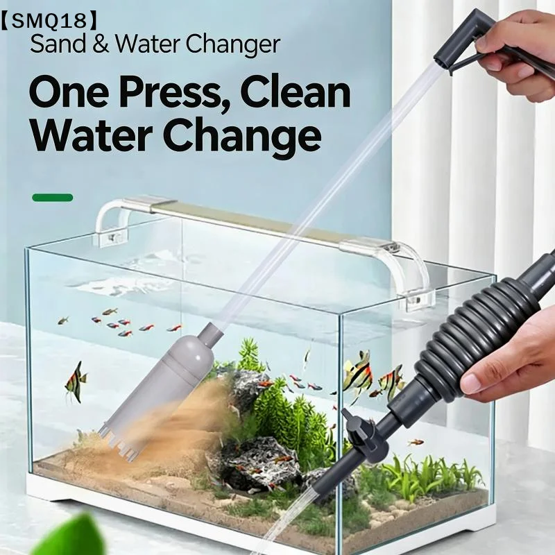 Portable Manual Siphon Aquarium Gravel Cleaner Pump with Filter Nozzle Efficient Fish Tank Cleaning Tool for Home Aquarium Care