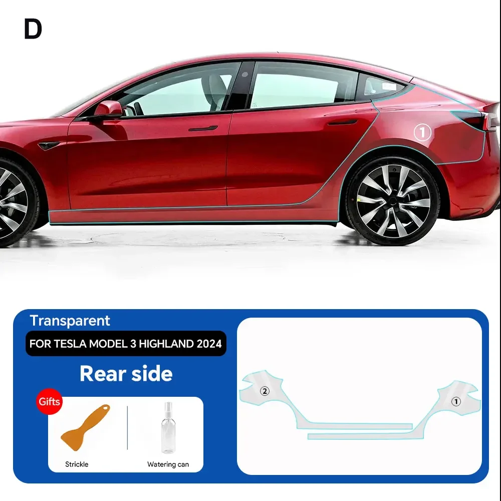 Verfbeschermingsfolie voor Tesla Model 3 Highland 2024 8,5 dikke voorgesneden auto doorzichtige TPU PPF-kit transparante sticker autosticker