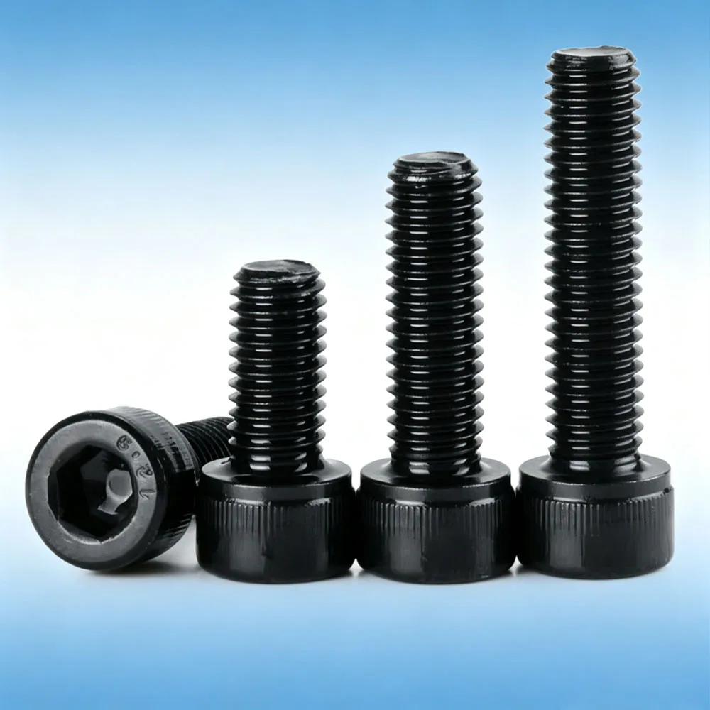 5/10/25/50Pcs DIN912 Hex Socket Cap Head Bolts, Grade 12.9 Black Alloy Steel Allen Screws M1.4 M1.6 M2 M2.5 M3 M4 M5 M6 M8