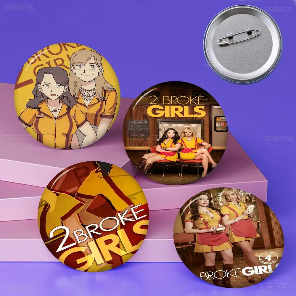 

2 Broke Girls Badges Creative Tinplate Soft Button Pins Animal Icon Brooch Lapel Backpack Badge Accessories Pin