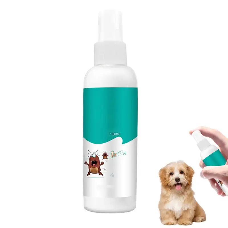 100ml Pet Home Spray Expel Fleas Lice Treatments Spray Quick and Handy Fleas Ticks Expellent for Indoor Outdoor Dogs Cats