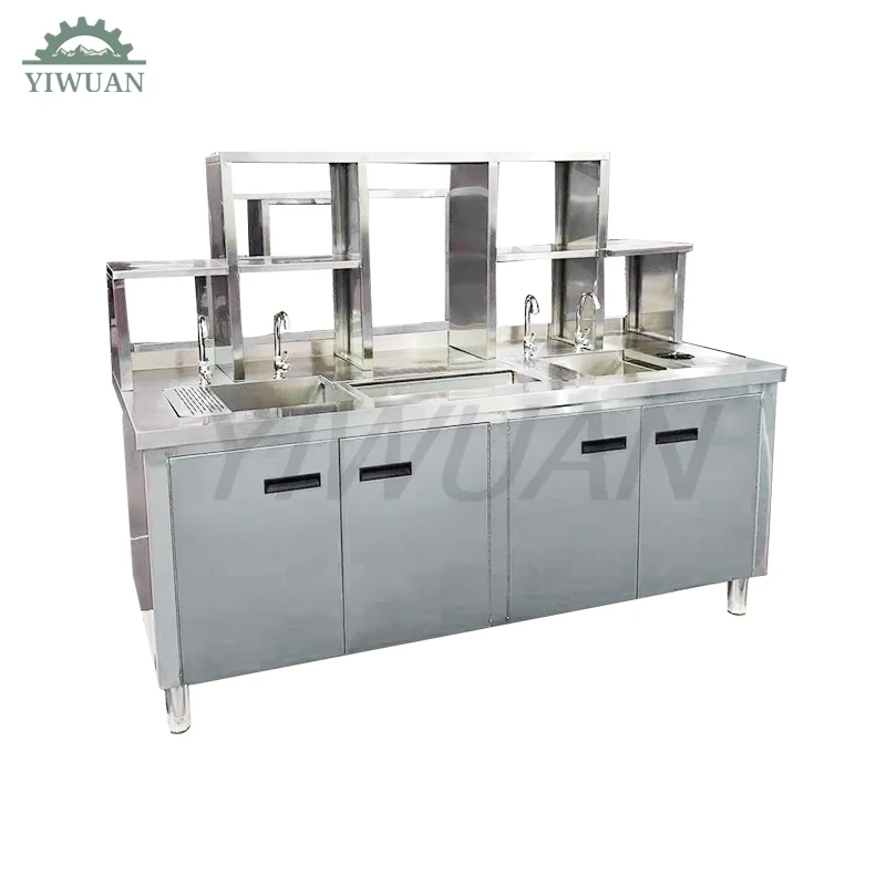 Custom Made Bubble Milk Tea Equipment Refrigerate Bar Work Table for Kitchen