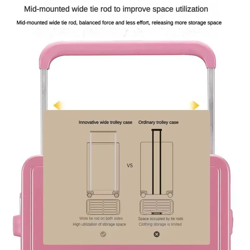 Trekstang Bagage Brede Instaptas Aluminium Frame Tas Trolley Case Grote Capaciteit Bagagekast