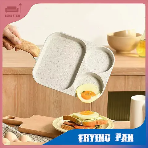 다중 섹션 아침 프라이팬 튀긴 계란 버거 냄비 밀 쌀 돌 스테이크 냄비 붙지 않는 3-in-one 조리기구 오믈렛 팬