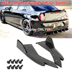 48cm Universal For Chrysler 300 300C SRT8 Rear Bumper Protector Canards Splitter Side Skirt Guard Body Kits Car Accessories