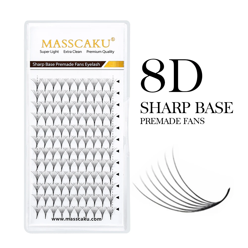Nieuwe MASSCAKU Premade Piekerige Basis Fan Wimpers Wimperverlenging 0.05 0.07 Dikte Faux Nertsen Zachte Valse Lash Premade Volume Fans