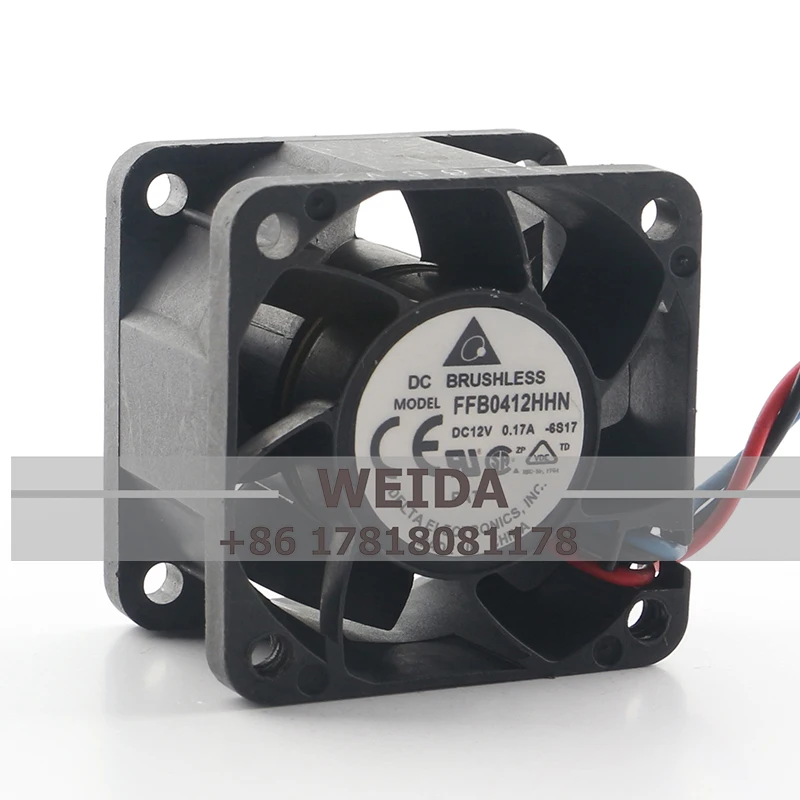 4CM Delta 12V 0.17A AC EC 4028 3-wire quiet 1U server speed measurement inverter FFB0412HHN cooling fan