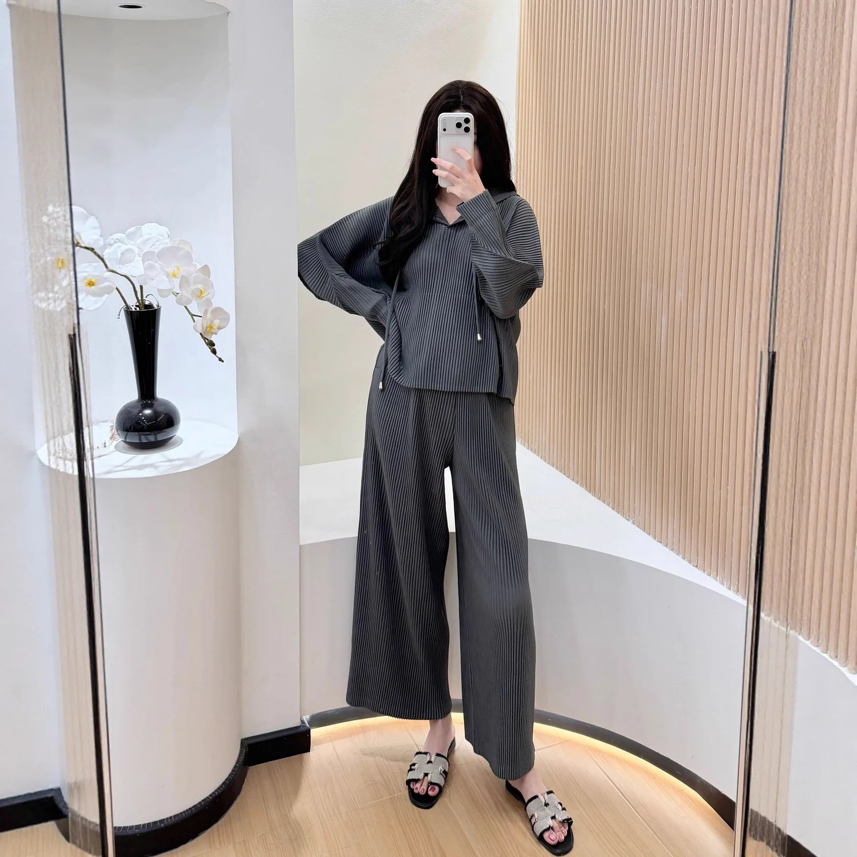 المرأة هوديي السراويل المستقيمة 2 قطعة مجموعة عيد مسلم البدلة مقنعين البلوز بنطلون علوي فرقة طيات رمضان المغرب وتتسابق