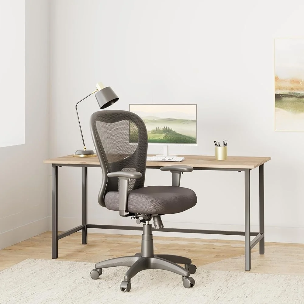 Ergonomic Mesh Task Chair with Adjustable Arms Synchro Tilt Lock Mid-Back Design Office Use and Comfort
