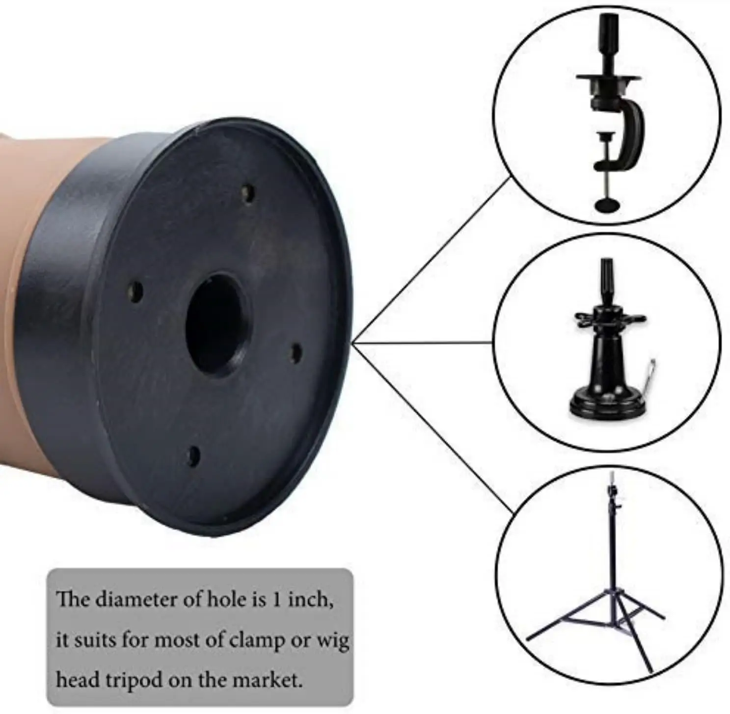 رأس عارضة أزياء أصلع - عارضة أزياء احترافية للتدريب على التجميل لصنع الشعر المستعار مع حامل مشبك مجاني وإبرة على شكل حرف T #3