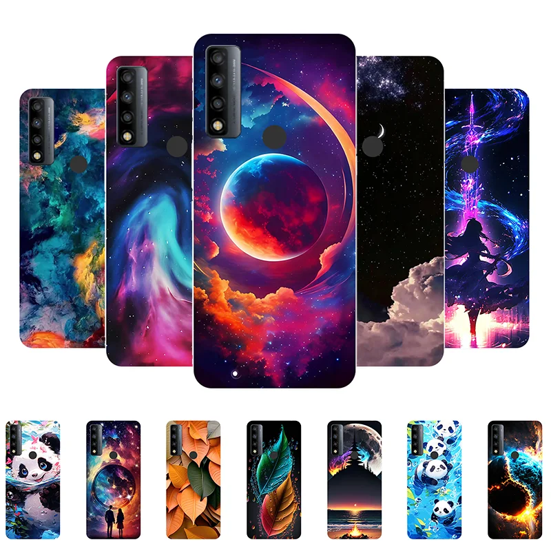 

For TCL 20A 5G Case Cover TCL20A 5G Case Lovely Panda Wolf Soft Silicone Back Cover for TCL 20 A 5G Phone Case
