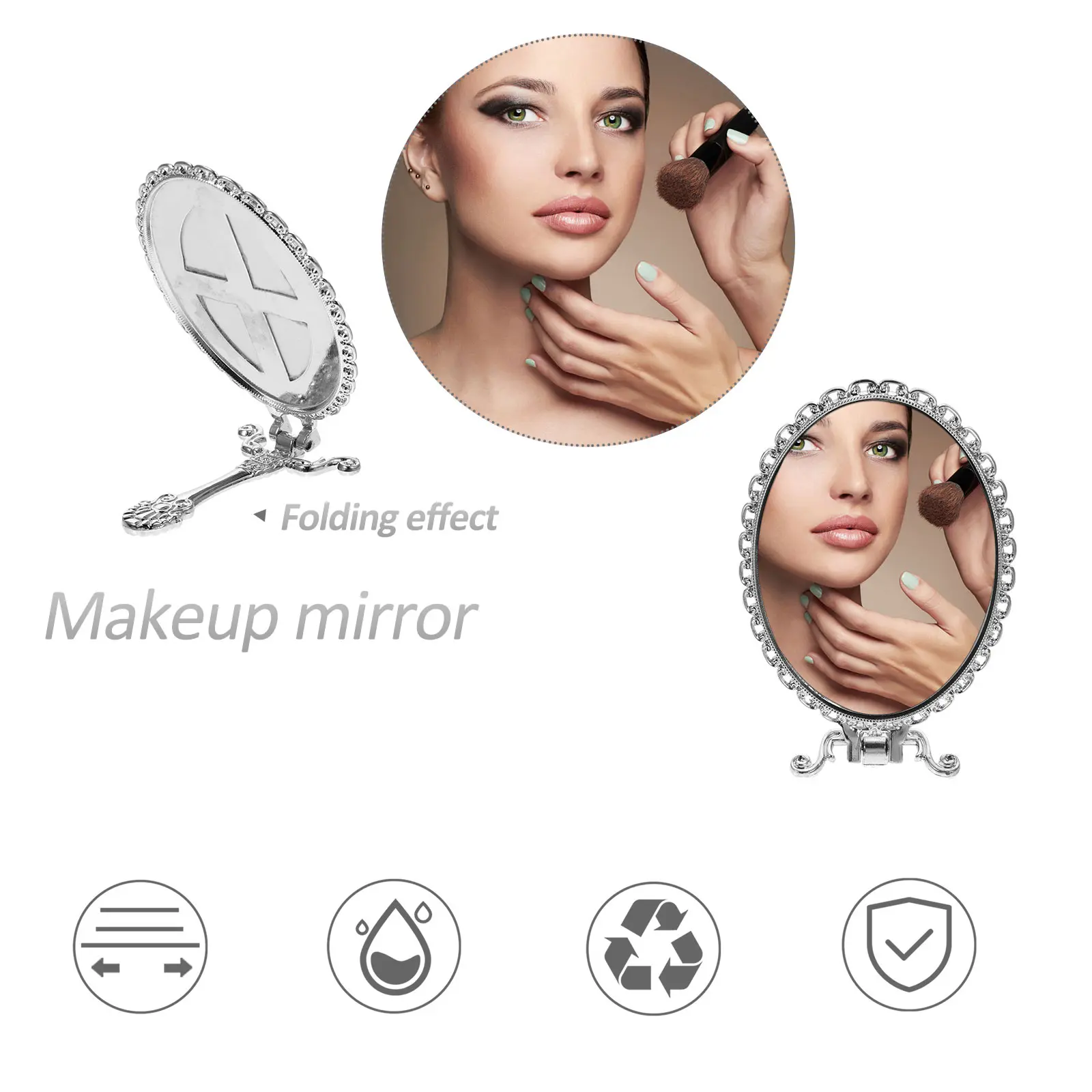 

Handheld Makeup Mirror Portable Vanity Mirror for Bathroom Travel Camping Compact Size Gifts Women Birthday Valentine Christmas