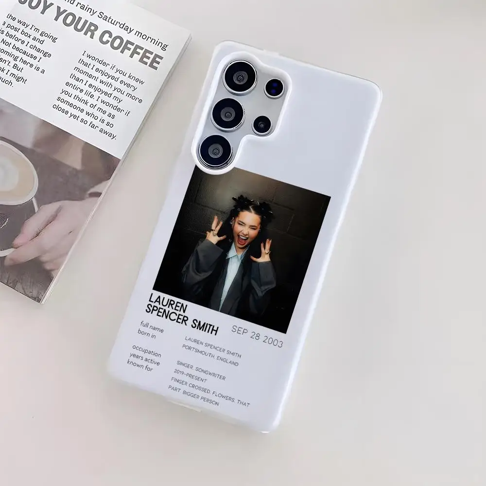 singer l-Lauren Spencer Smith Phone Case For Samsung Galaxy S25 S24 S23 Ultra Jelly Clear Case Soft TPU 2-in-1 Shockproof Cover