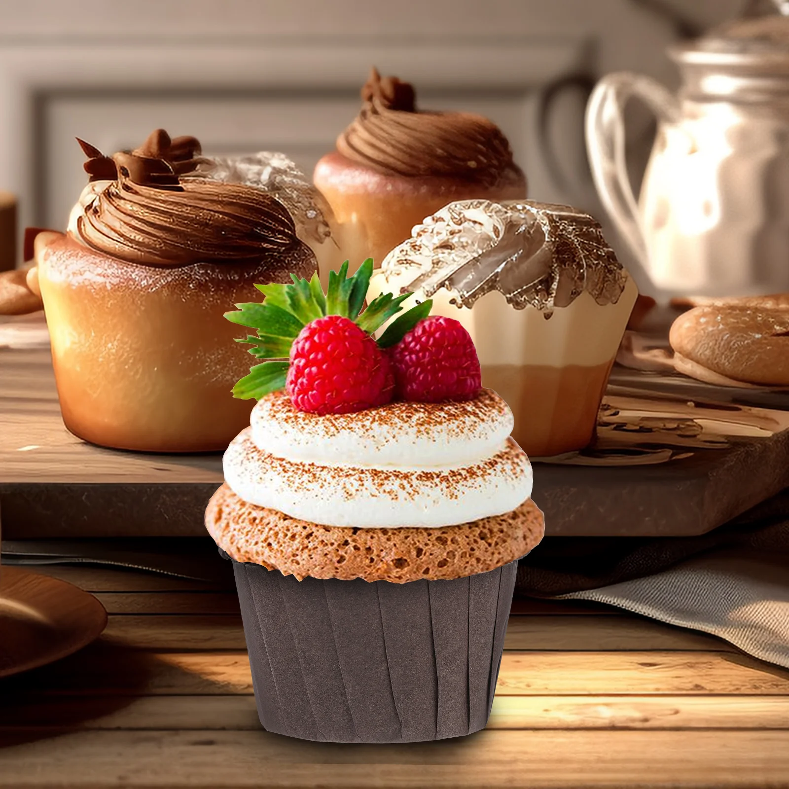 

50 Pcs Baking Cups Cake Holder Paper Liners Molds for Household Bracket Cupcake