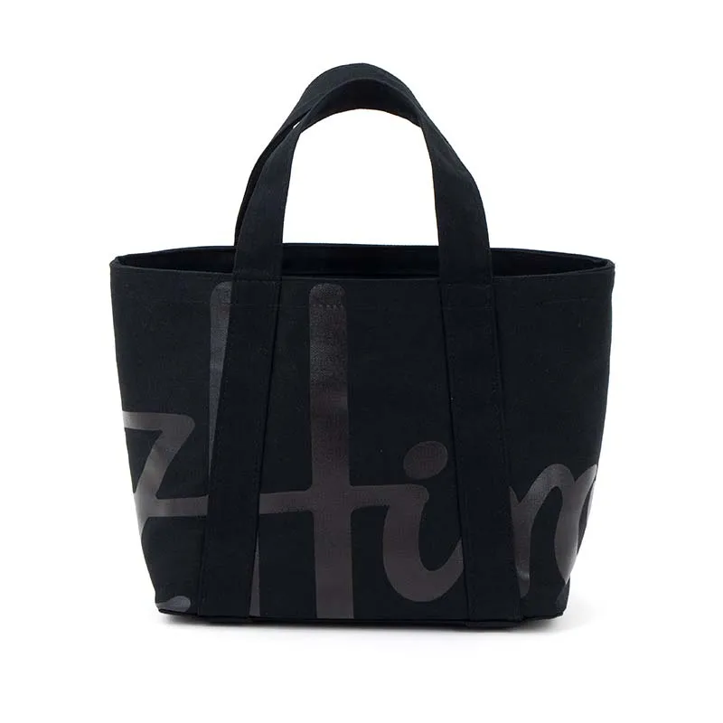 حقيبة يد نسائية عصرية جديدة بشعار قطني صغير قابلة لإعادة الاستخدام حقيبة تسوق بقالة متينة صغيرة من القماش للسيدات والفتيات