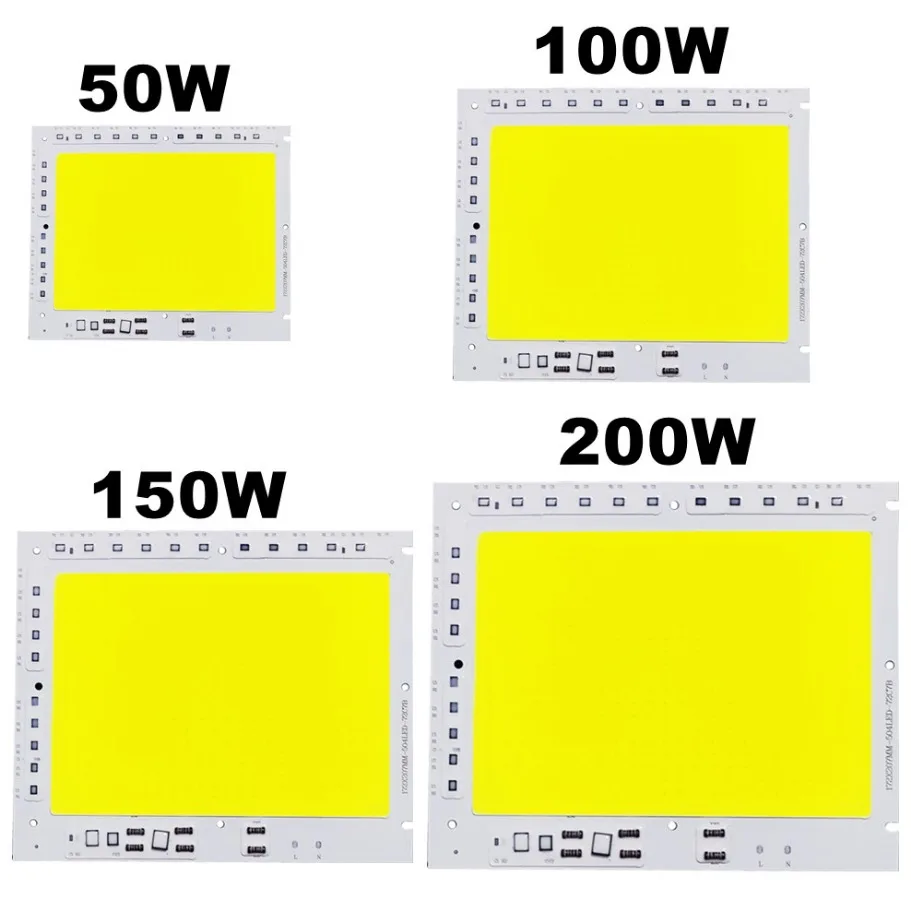 LED COB Chip 50W 100W 150W 200W 200-240V Smart IC No Need Driver LED Lamp Light Source For Flood Light Spotlight DIY Lighting