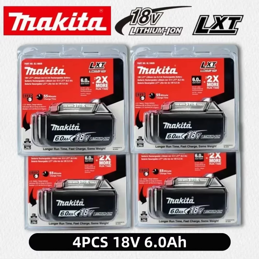 100% originele Makita 18V 6.0Ah batterij, voor Makita BL1830, BL1830B, BL1840, BL1840B, BL1850 BL1860B batterij voor elektrisch gereedschap
