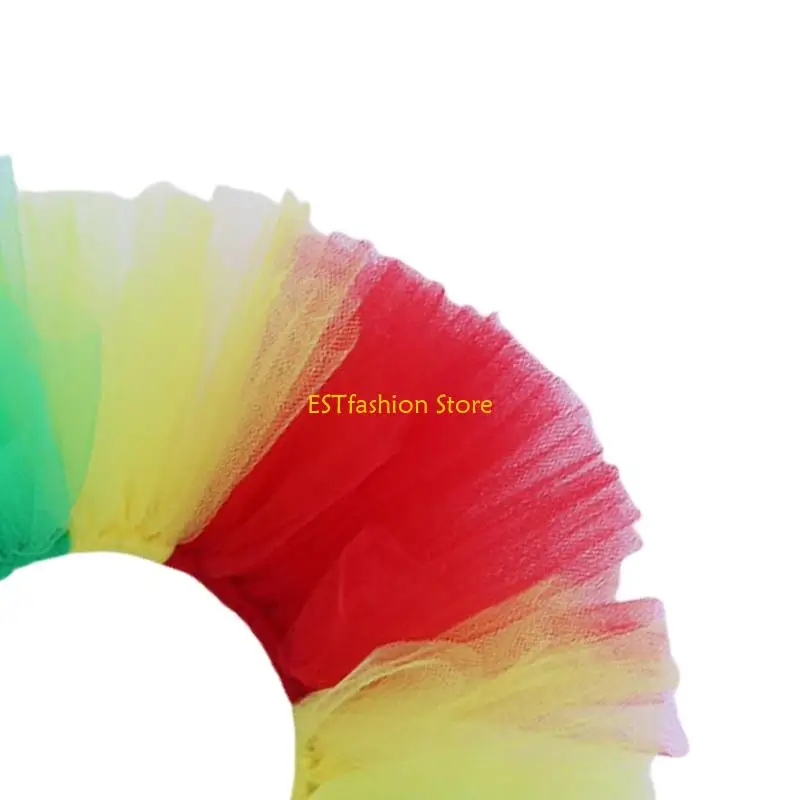 Y5GC Clown Outfit Clown Nose Rainbow Necktie for Adults Kids Women Men Halloween Clown Costume Accessories Gifts
