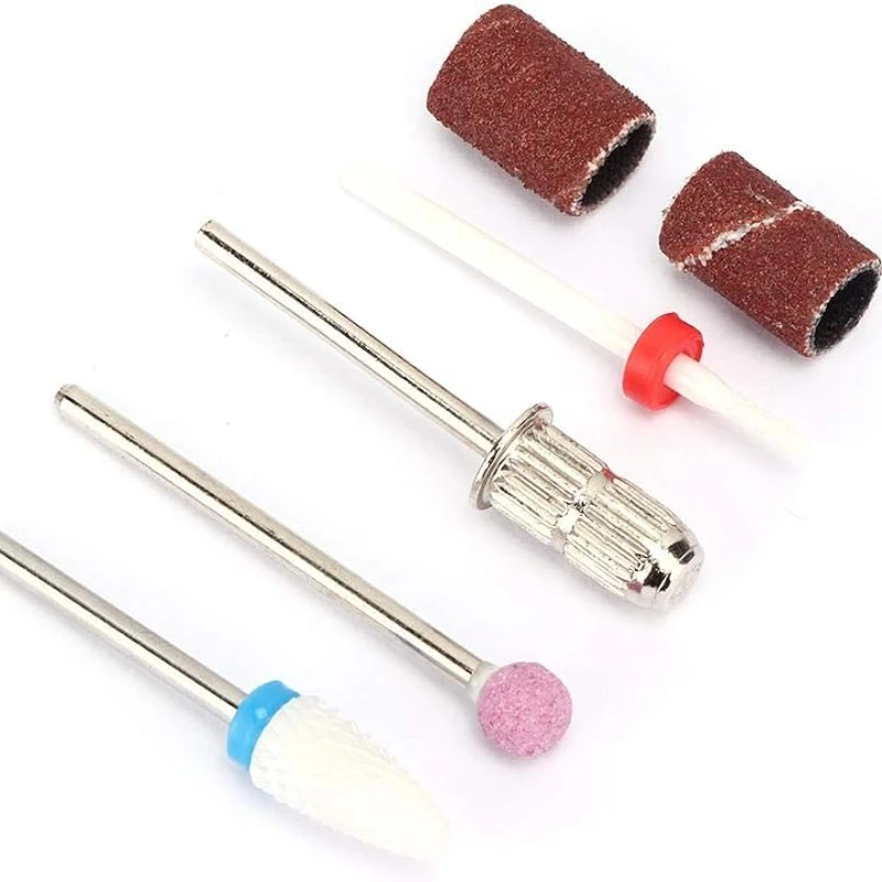 4 Stuks Elektrische Nail Boor Bit Set Wolfraam Staal Nagelvijl Pedicure Manicure Vervanging Nagel Slijpen Kop Gereedschap Voor Nagels Salon