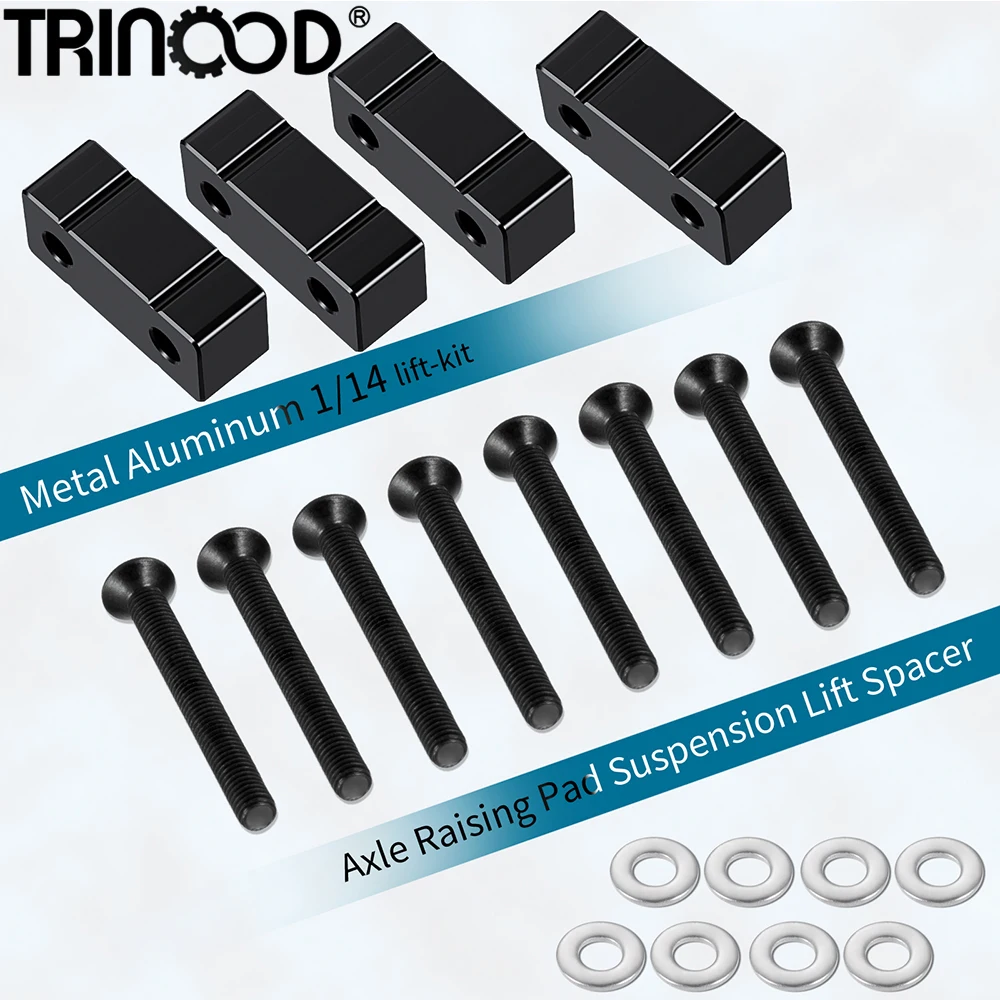 TRINOOD Rear Axle Raising Pad Suspension Lift Spacer Heightening Block +8mm for 1/14 Tamiya 6x6 8x8 RC Tractor Truck Car