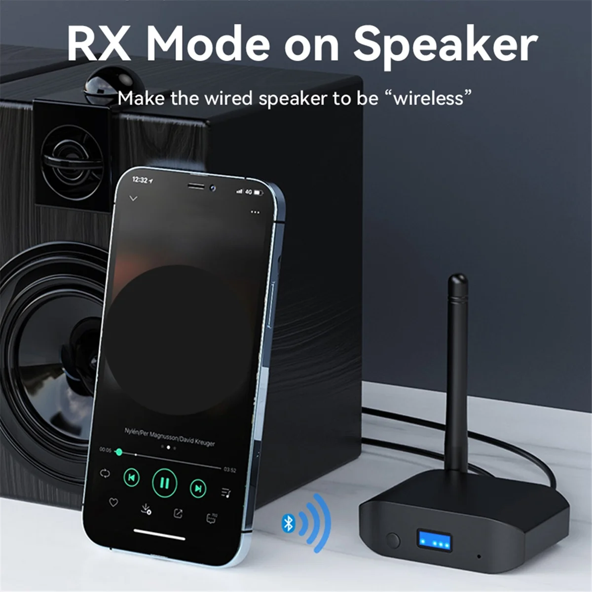 Bluetooth 5,3 аудиоприемник-передатчик с антенной APTX Aux беспроводной стерео музыкальный адаптер для ТВ автомобильный динамик