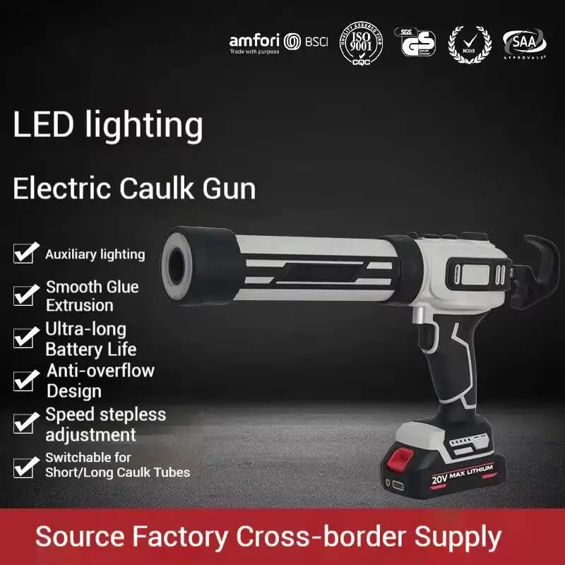 Cordless No-Drip Caulking Gun For Makita 18V Battery, Variable Speed LED Light 10oz 300ml Sealing Filling Tool view 3