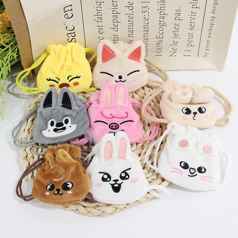 Cartoon Skzoo Staykids Plush Zero Wallet Headphone Storage Bag Collectible Kpop Idol Mini Bag Decoration Pendant