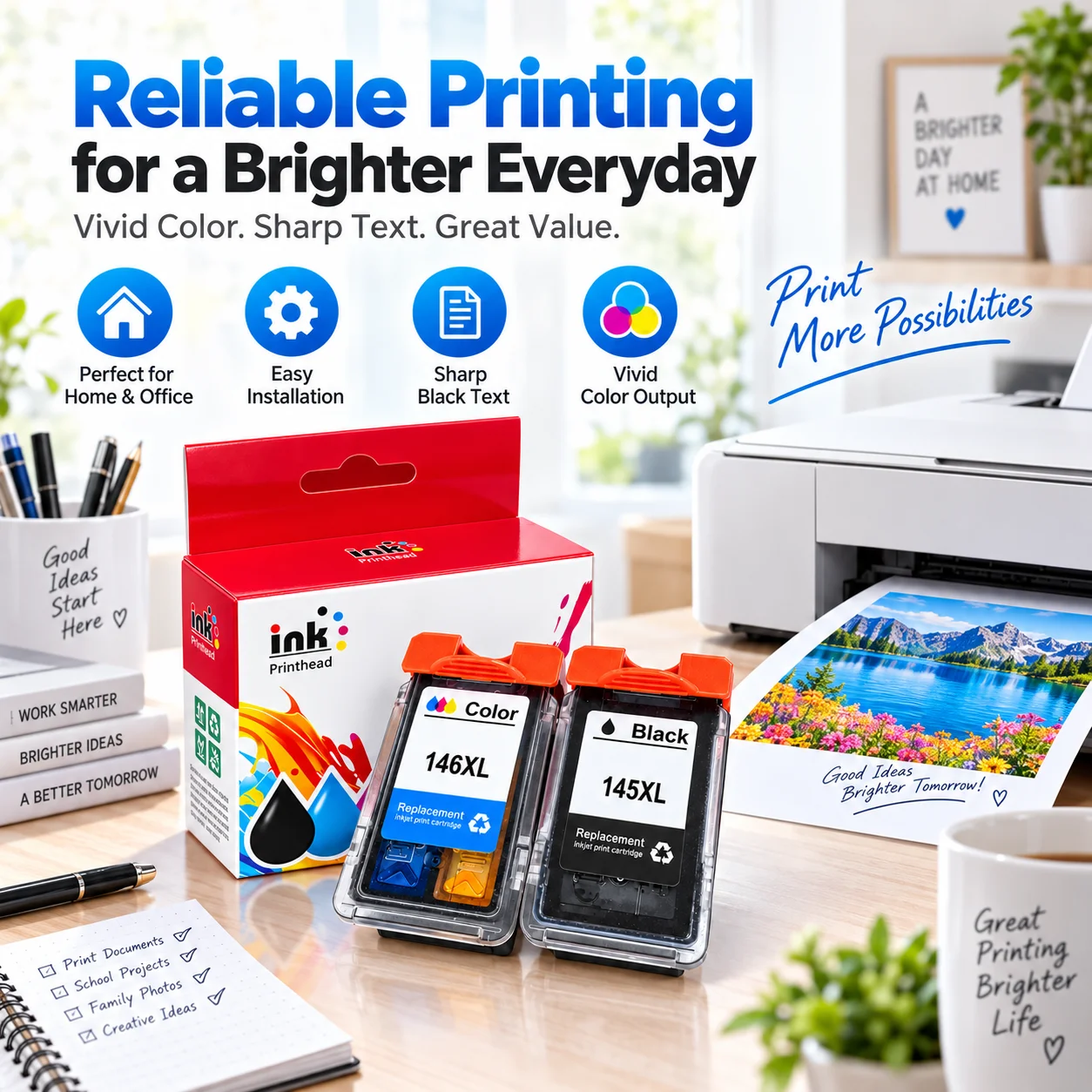 For Canon PG145 CL146 145XL 146XL Ink Cartridge for Canon Pixma MG2910 MG3010 MG2410 MG2510 TS3110 IP2810 printers