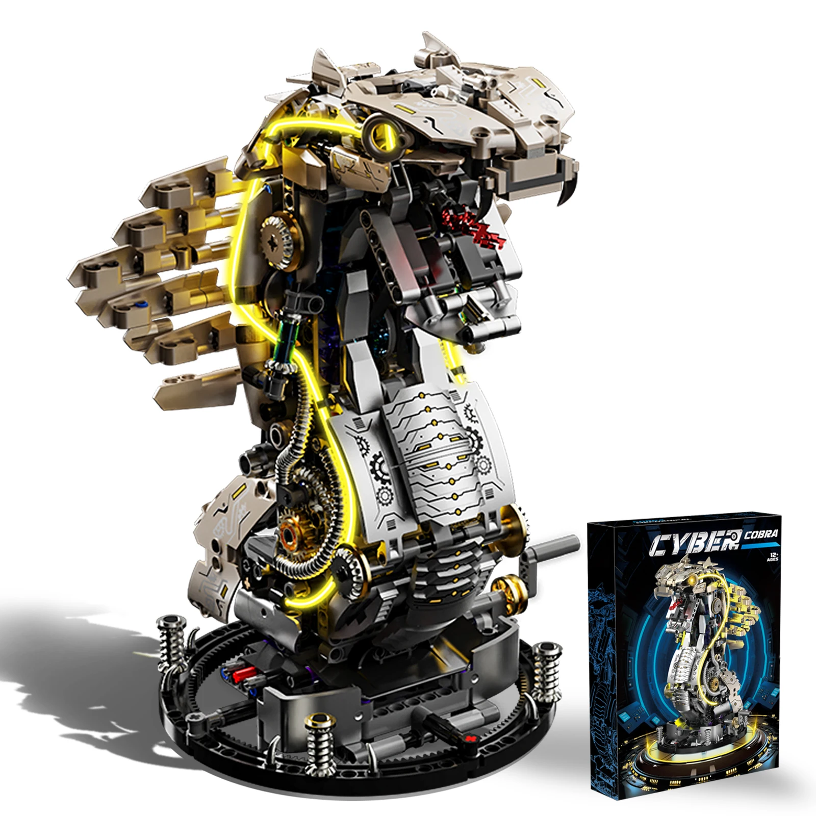 

Строительные блоки животных в стиле стимпанк, с коброй, с шарнирными шарнирами и функцией подсветки. Идеально подходит для настольного дисплея