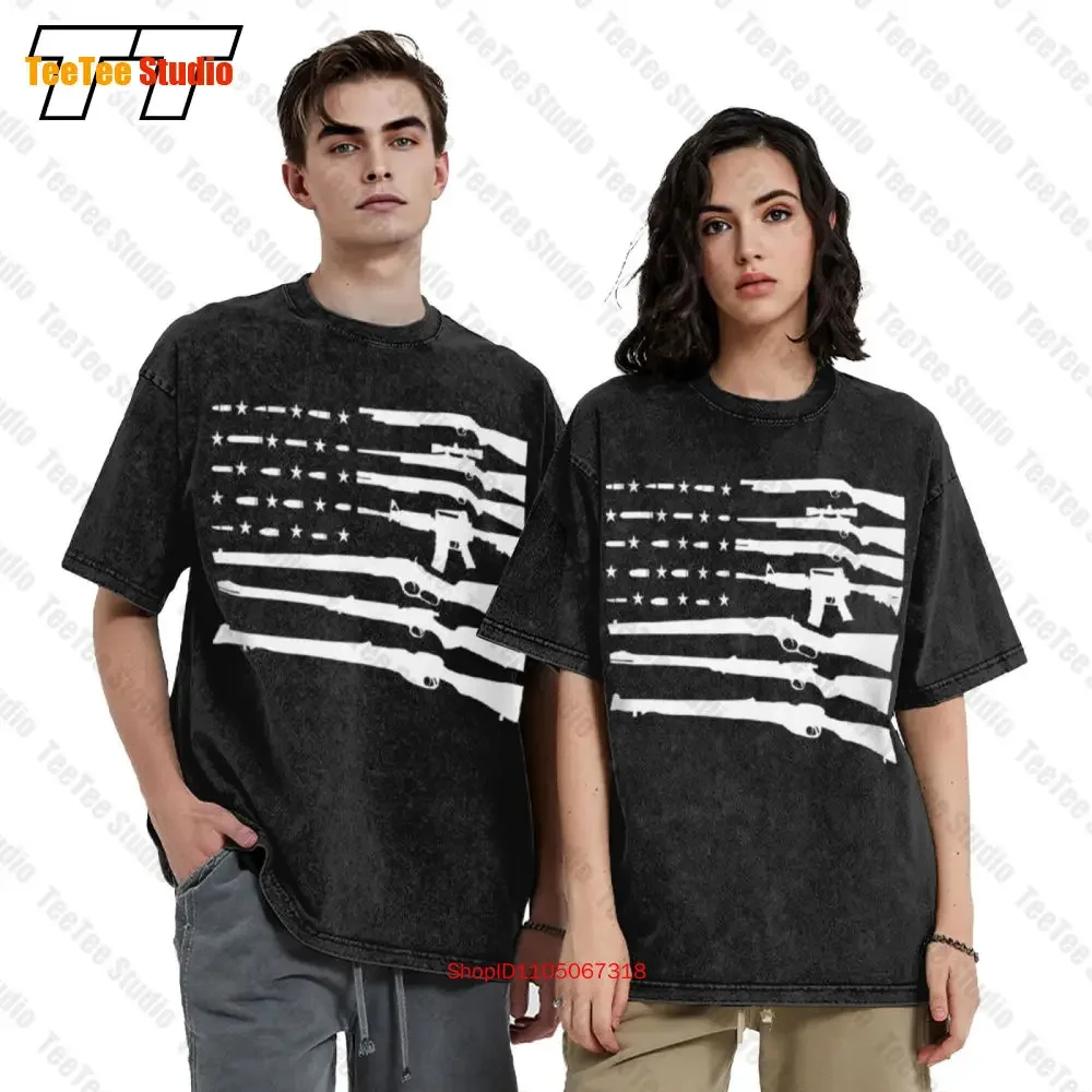 American Flag 2Nd Amendment Gun Rights Vintage Oversized T-Shirt HT4V