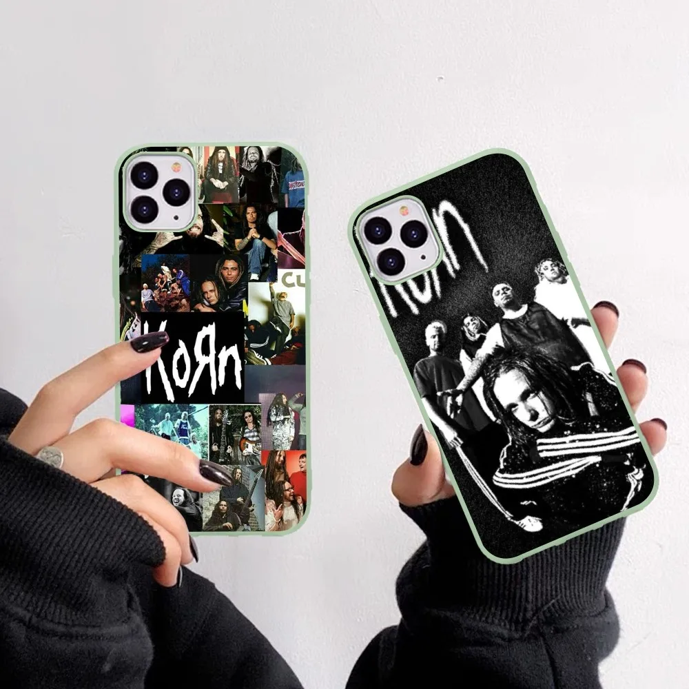 

K-korn Music Hot Band Phone Case For IPhone 14 11 12 13 Mini Pro Xs Max 8 7 6 6S Plus X XR Solid Candy Color Case