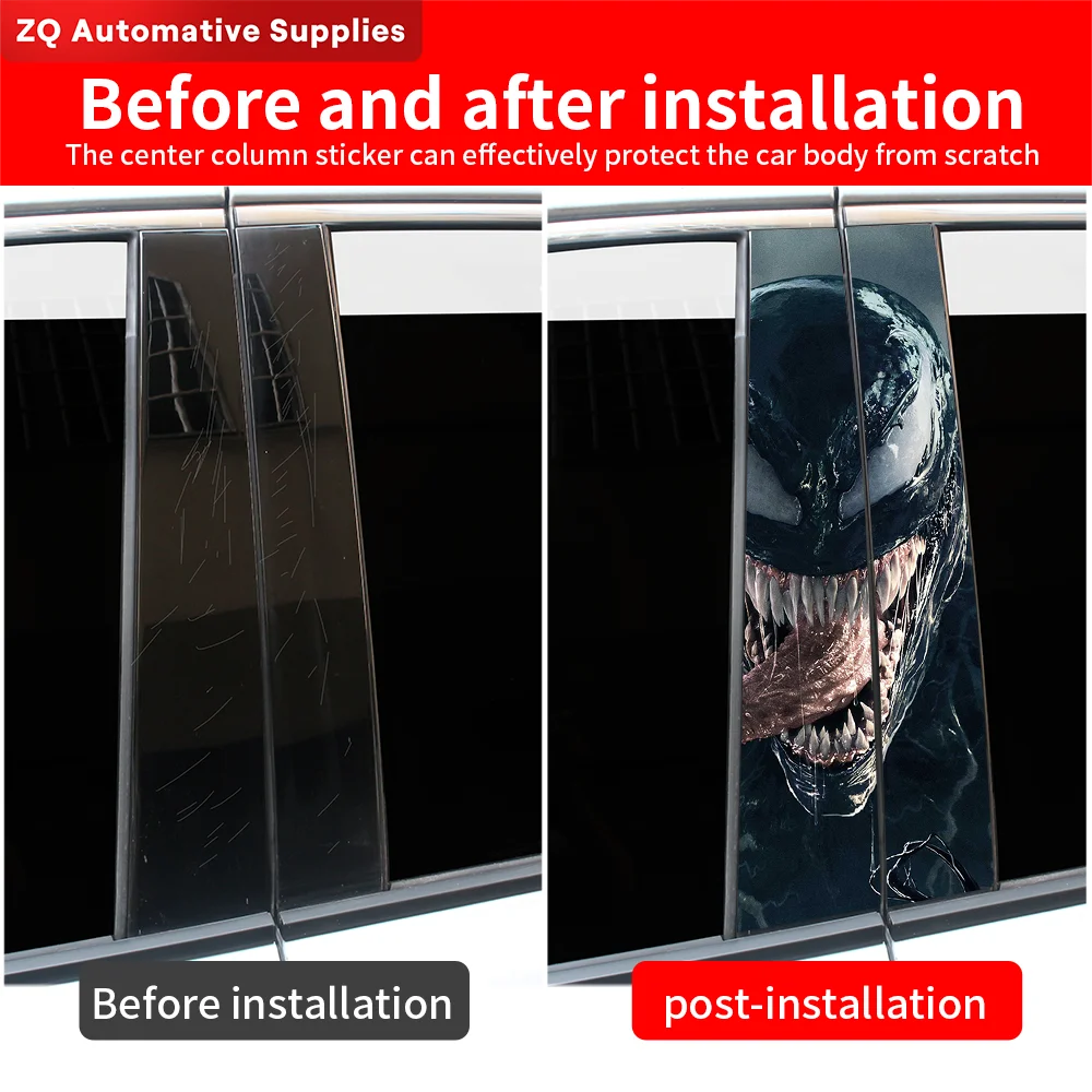 Venom Car Graffiti Stickers Auto B Pillar Waterproof Cool Decoration Cover Scratches Sunscreen Car Doors Pillar Vinyl Decals