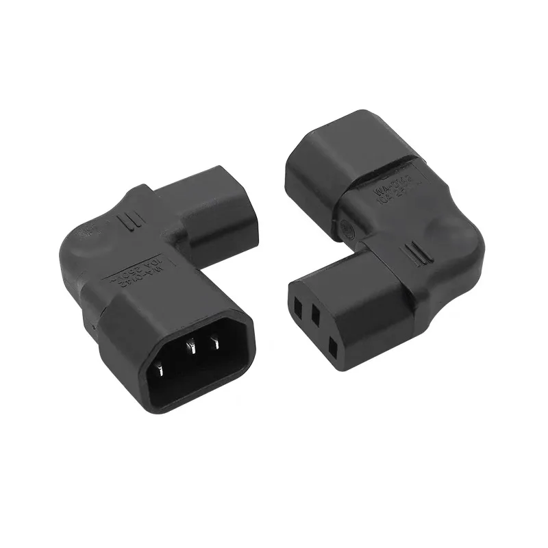 IEC 320 C14 to C13 AC Adapter IEC 320 3 pin Male to Female extend 90 Degree Down Up Left Right Angle AC converter